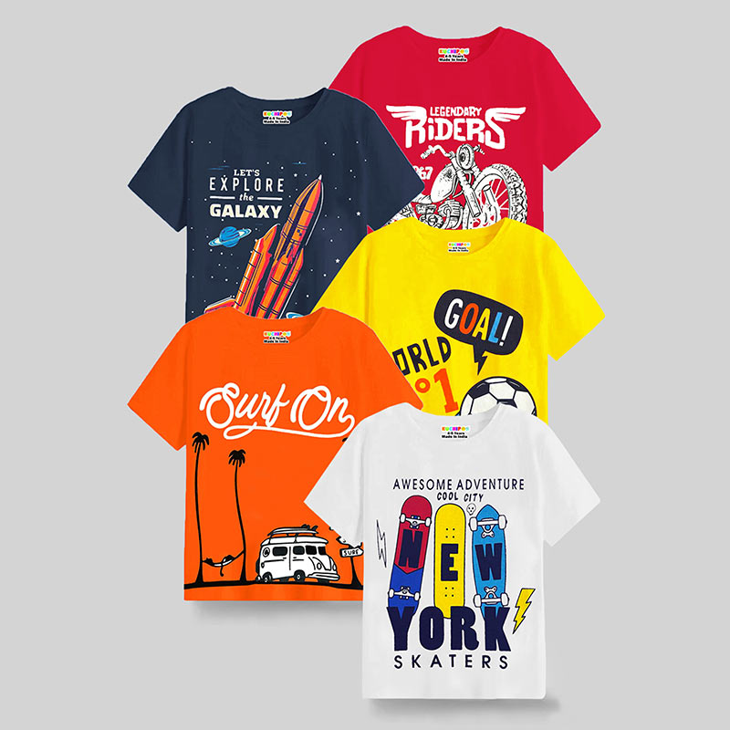 KUCHIPOO Boys Half Sleeves T-Shirts