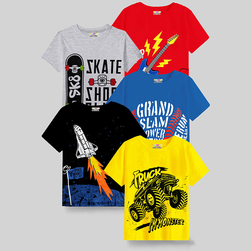 KUCHIPOO Boys Half Sleeves T-Shirts