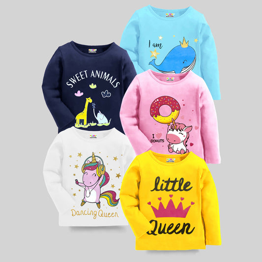KUCHIPOO Girls Full Sleeves T-Shirts