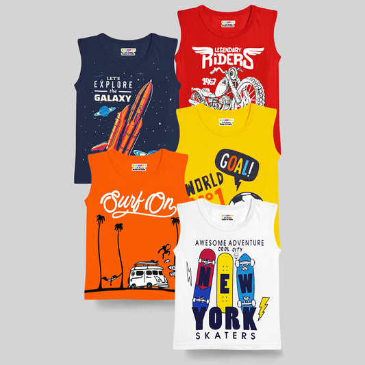 KUCHIPOO Boys Sleeves less T-Shirts