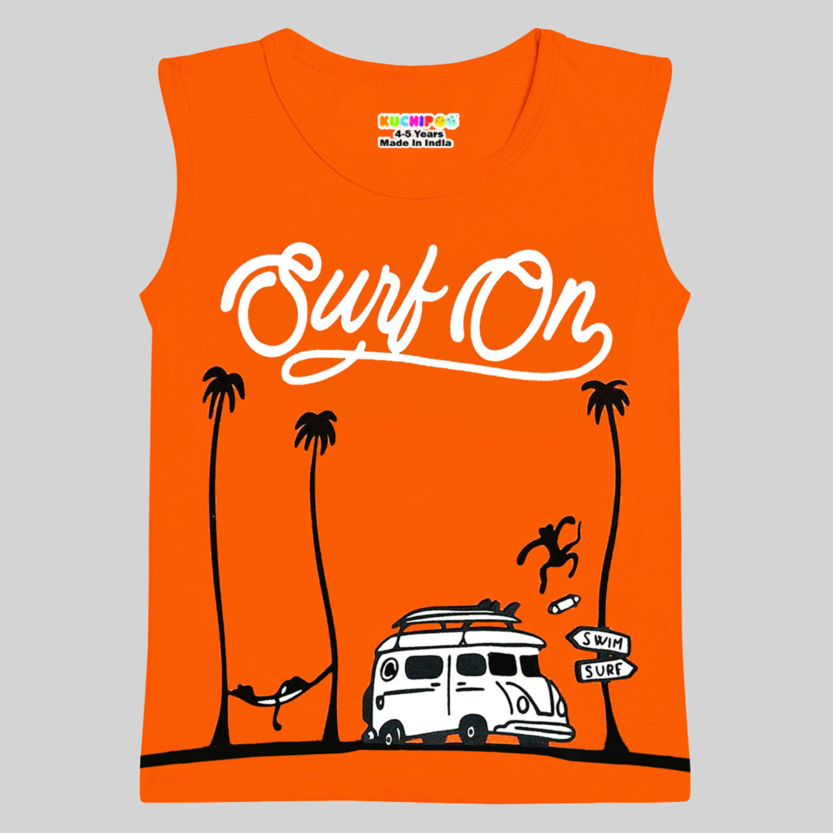 KUCHIPOO Boys Sleeves less T-Shirts