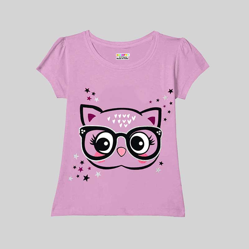 KUCHIPOO Girls Half Sleeves T-Shirts
