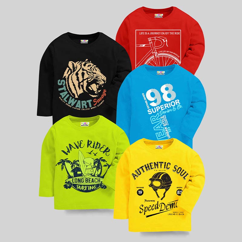 KUCHIPOO Boys Full Sleeves T-Shirts