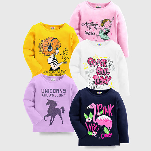 KUCHIPOO Girls Full Sleeves T-Shirts