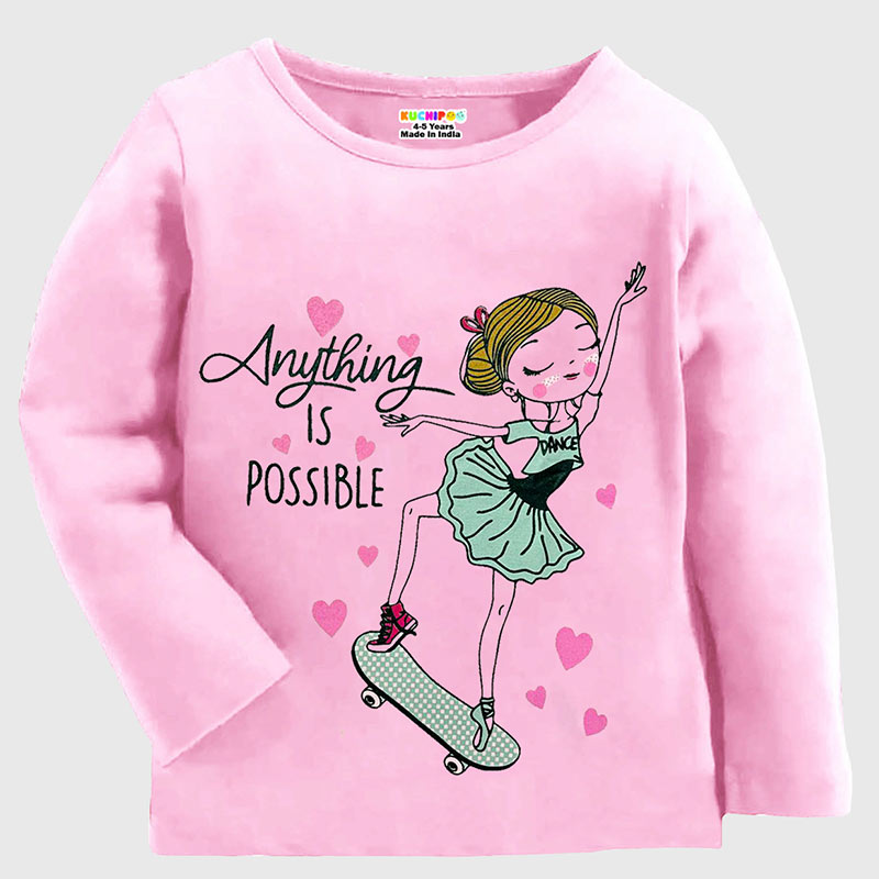 KUCHIPOO Girls Full Sleeves T-Shirts