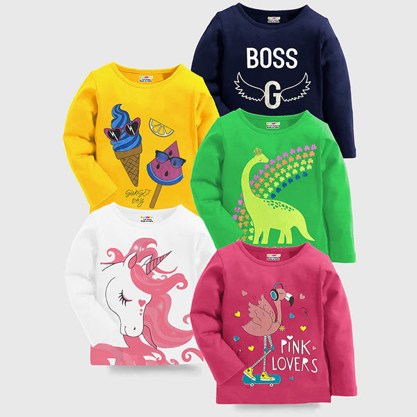 KUCHIPOO Girls Full Sleeves T-Shirts