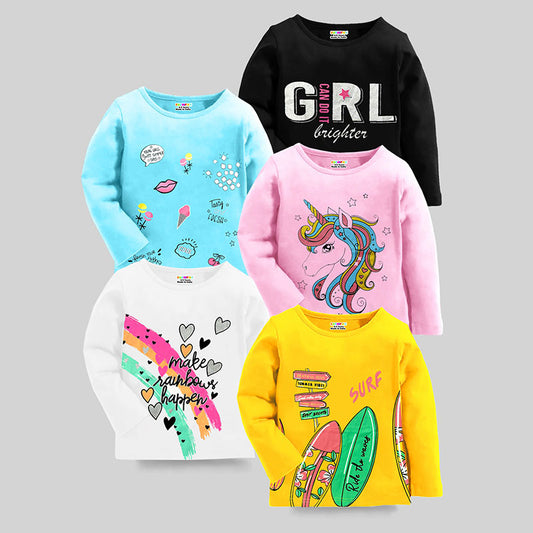 KUCHIPOO Girls Full Sleeves T-Shirts