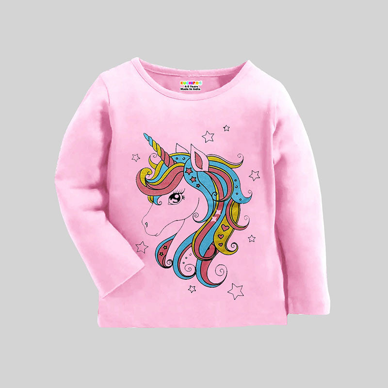 KUCHIPOO Girls Full Sleeves T-Shirts