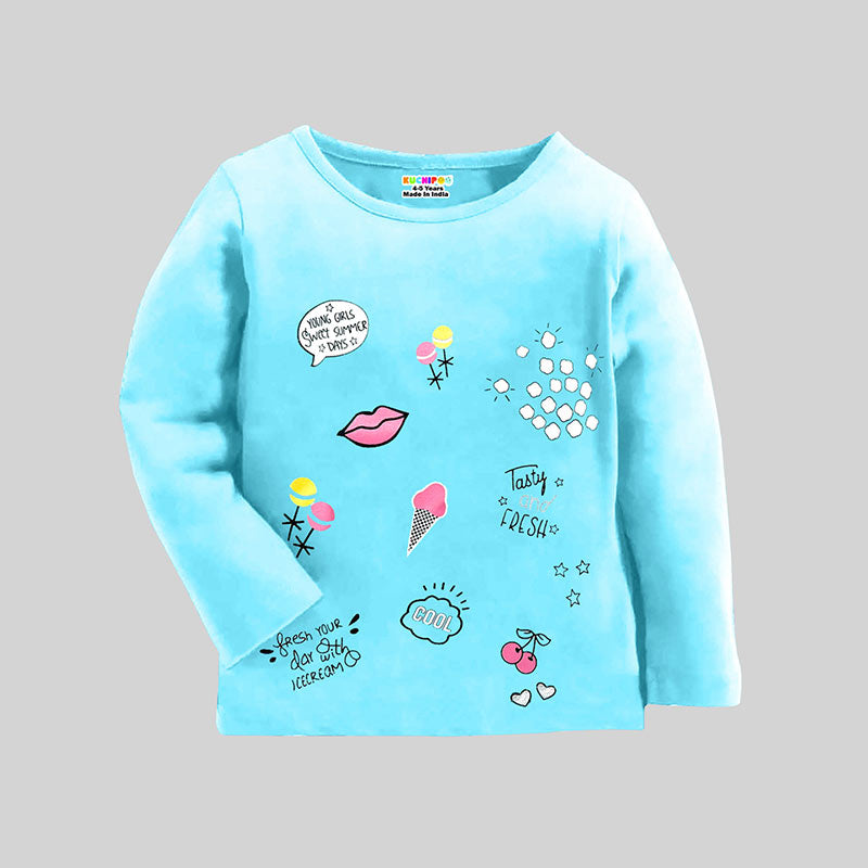 KUCHIPOO Girls Full Sleeves T-Shirts