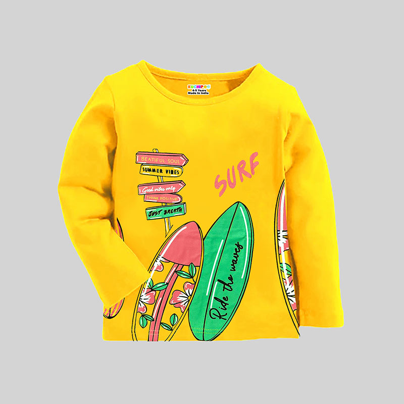 KUCHIPOO Girls Full Sleeves T-Shirts