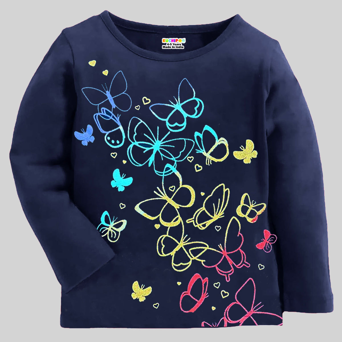 KUCHIPOO Girls Full Sleeves T-Shirts