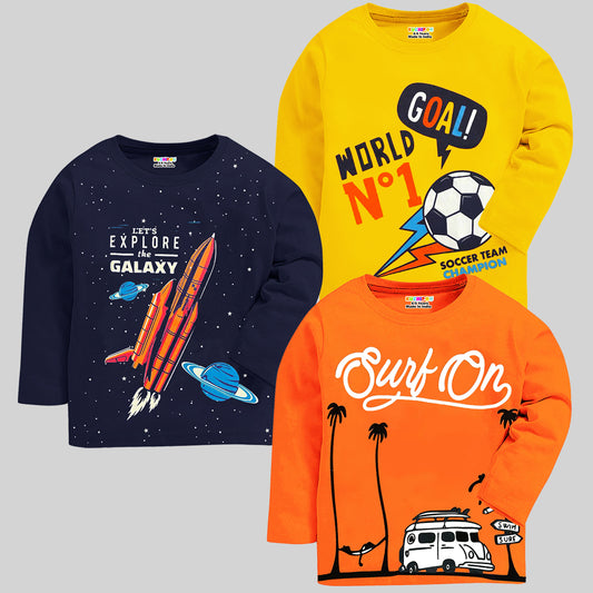 KUCHIPOO Boys  Full Sleeves T-Shirts