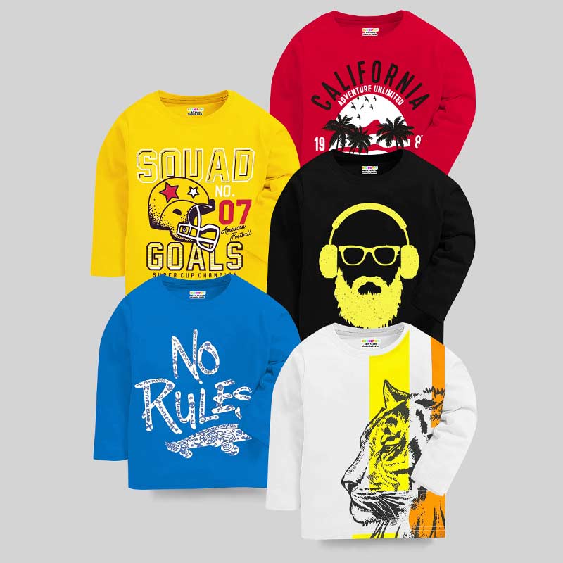KUCHIPOO Boys Full Sleeves T-Shirts