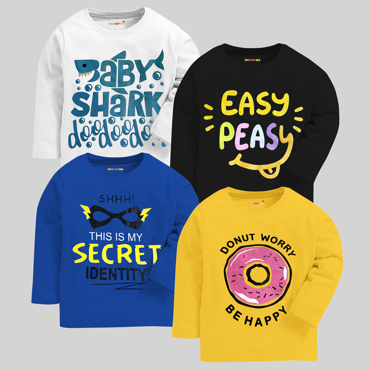 KUCHIPOO Baby Boys and Baby Girls  Full Sleeves T-Shirts