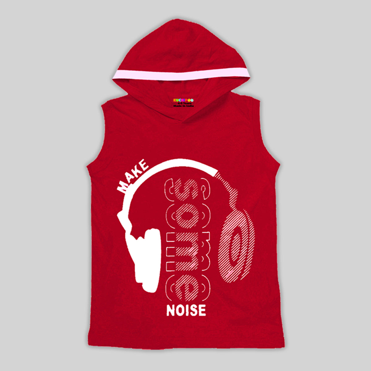 KUCHIPOO Boys Sleeveless Hood T-Shirts