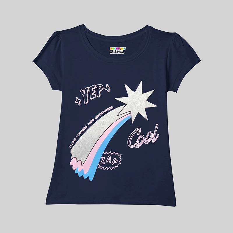 KUCHIPOO Girls Half Sleeves T-Shirts
