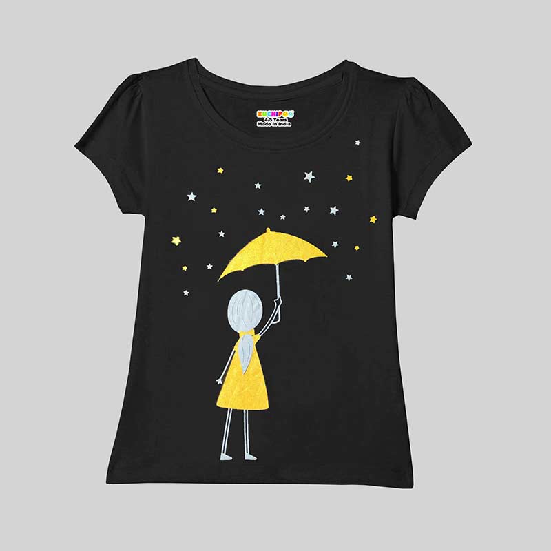 KUCHIPOO Girls Half Sleeves T-Shirts