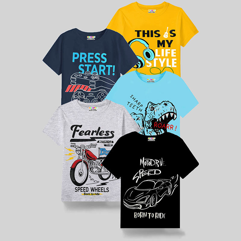 KUCHIPOO Boys Half Sleeves T-Shirts