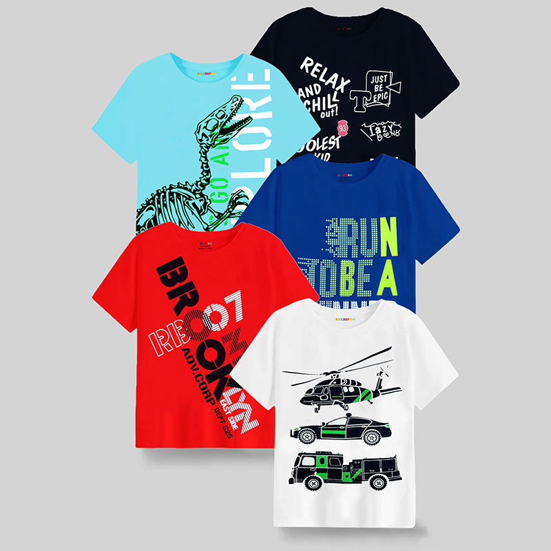 KUCHIPOO Boys Half Sleeves T-Shirts