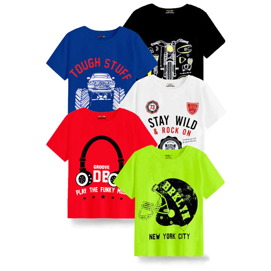 KUCHIPOO Boys Half Sleeves T-Shirts