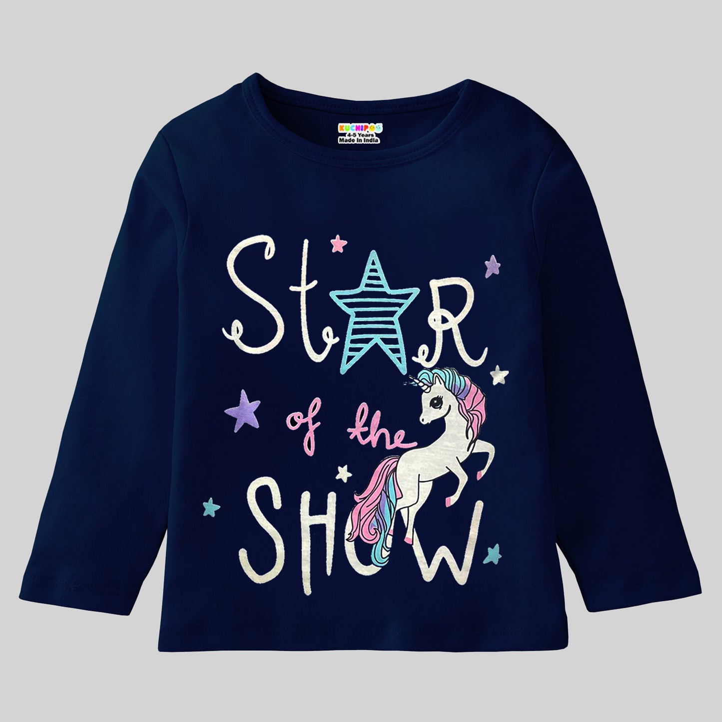 KUCHIPOO Girls Full Sleeves T-Shirts