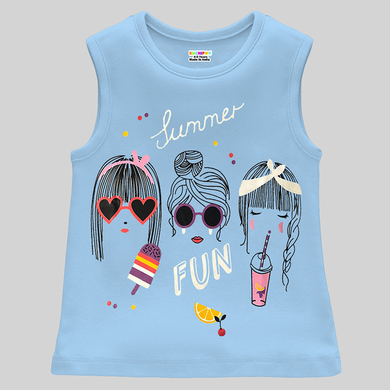 Kuchipoo Girls Sleeveless T-Shirts