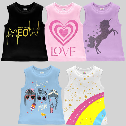 Kuchipoo Girls Sleeveless T-Shirts