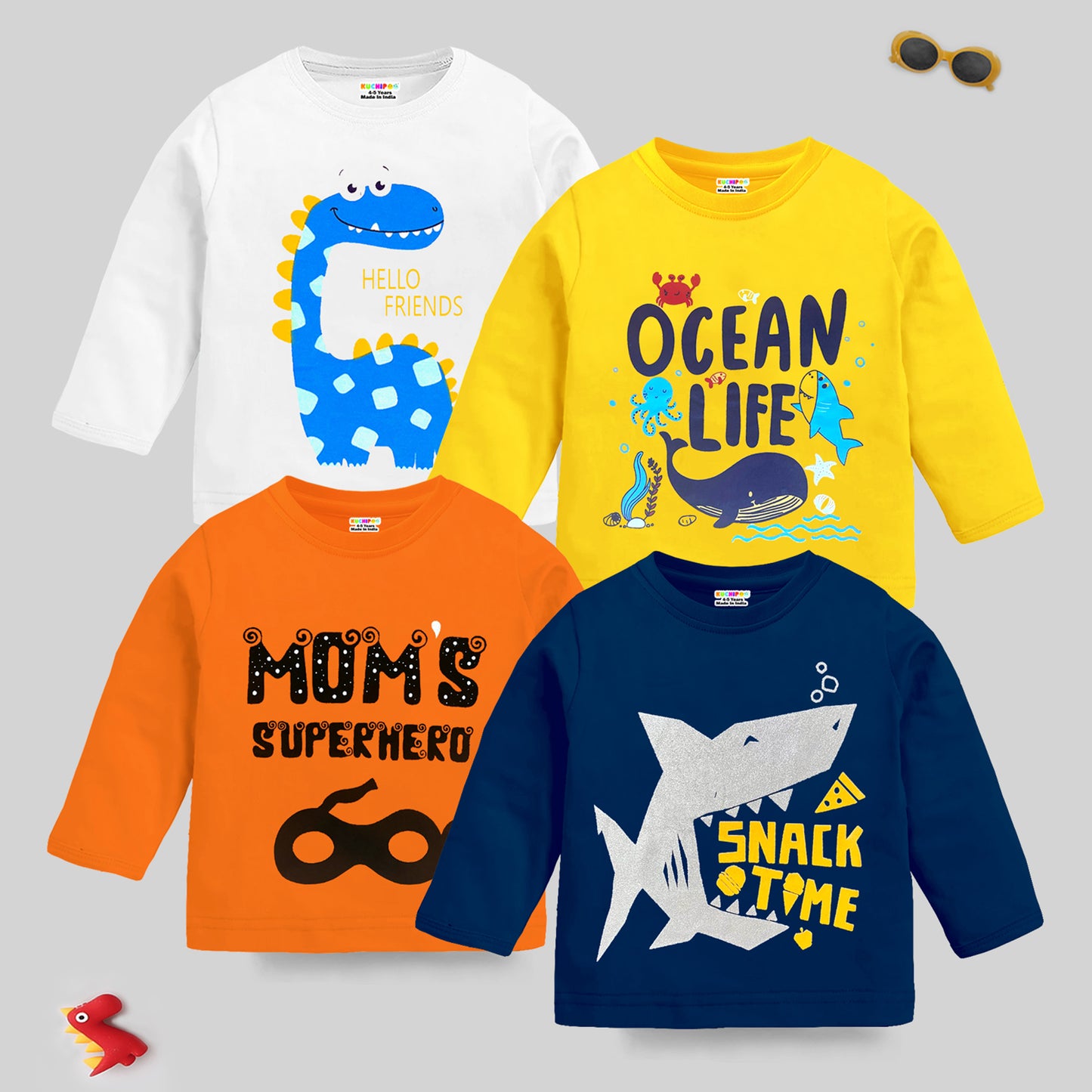 KUCHIPOO Baby Boys  Full Sleeves T-Shirts