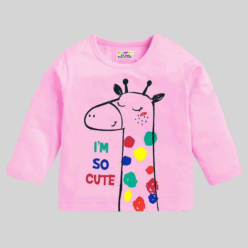 KUCHIPOO Baby Girls  Full Sleeves T-Shirts