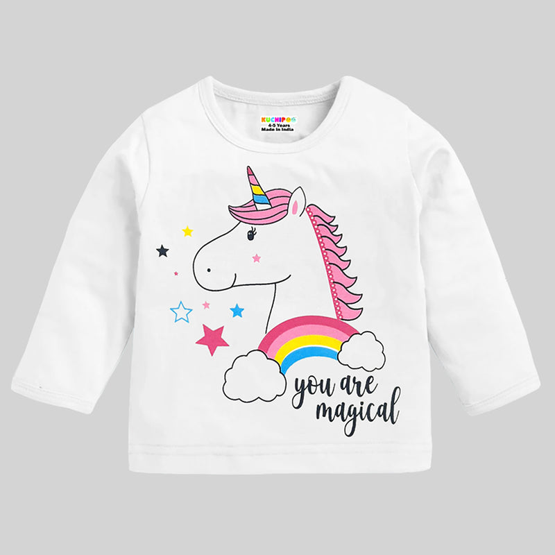 KUCHIPOO Baby Girls  Full Sleeves T-Shirts