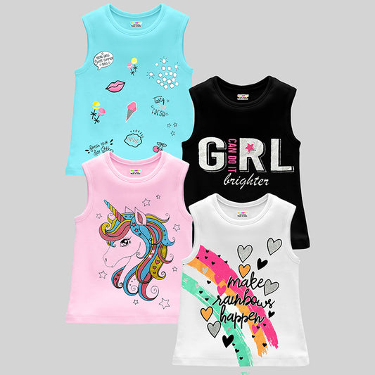 Kuchipoo Girls Sleeveless T-Shirts