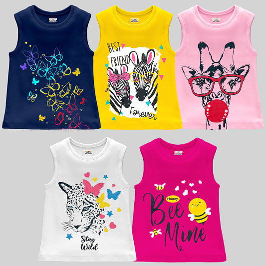 Kuchipoo Girls Sleeveless T-Shirts