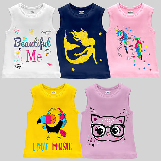 Kuchipoo Girls Sleeveless T-Shirts