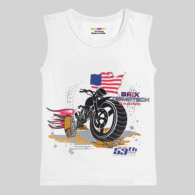 KUCHIPOO Boys Sleeves less T-Shirts