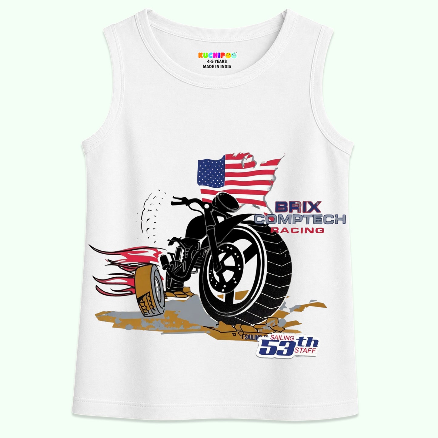 KUCHIPOO Boys Sleeves less T-Shirts