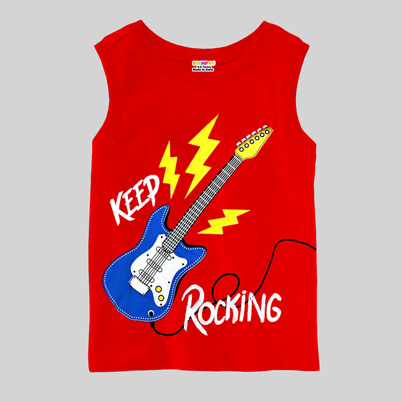 KUCHIPOO Boys Sleeves less T-Shirts