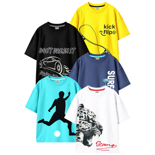 KUCHIPOO Boys Half Sleeves T-Shirts
