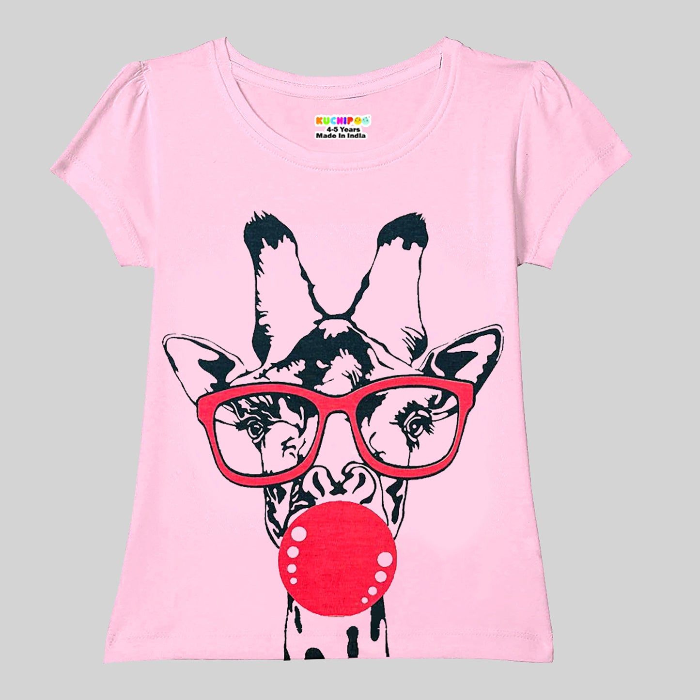 KUCHIPOO Girls Half Sleeves T-Shirts