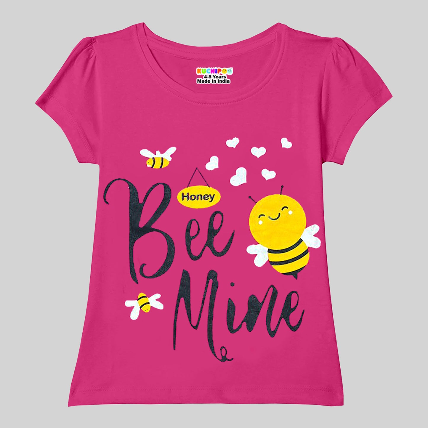 KUCHIPOO Girls Half Sleeves T-Shirts