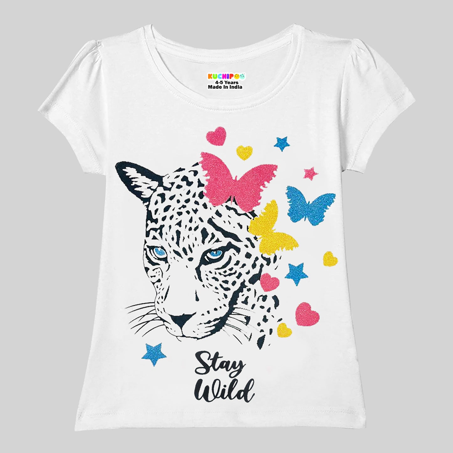 KUCHIPOO Girls Half Sleeves T-Shirts