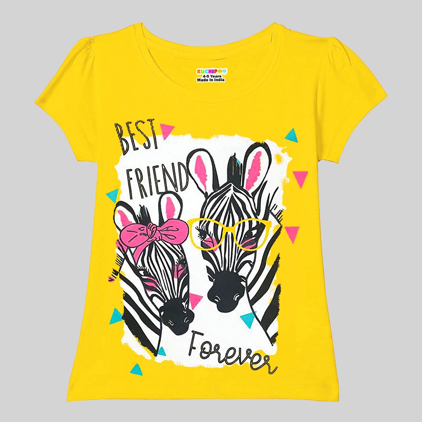 KUCHIPOO Girls Half Sleeves T-Shirts