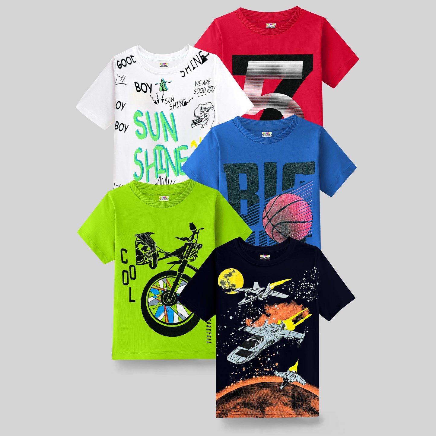 KUCHIPOO Boys Half Sleeves T-Shirts.
