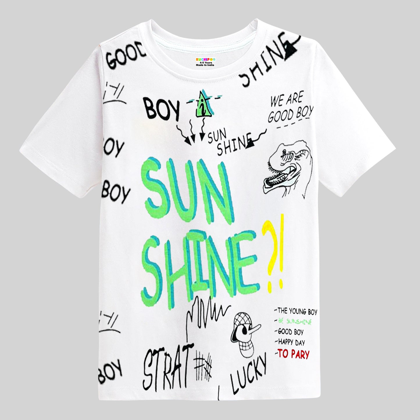 KUCHIPOO Boys Half Sleeves T-Shirts.