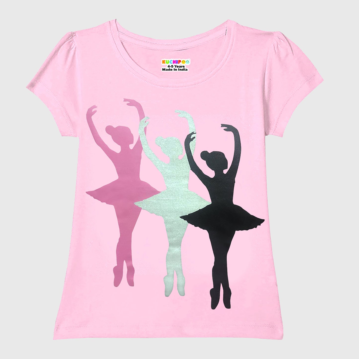 KUCHIPOO Girls Half Sleeves T-Shirts
