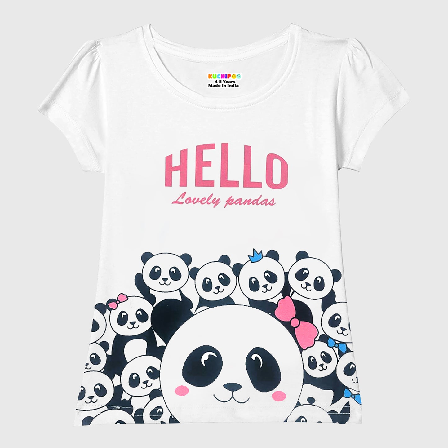 KUCHIPOO Girls Half Sleeves T-Shirts