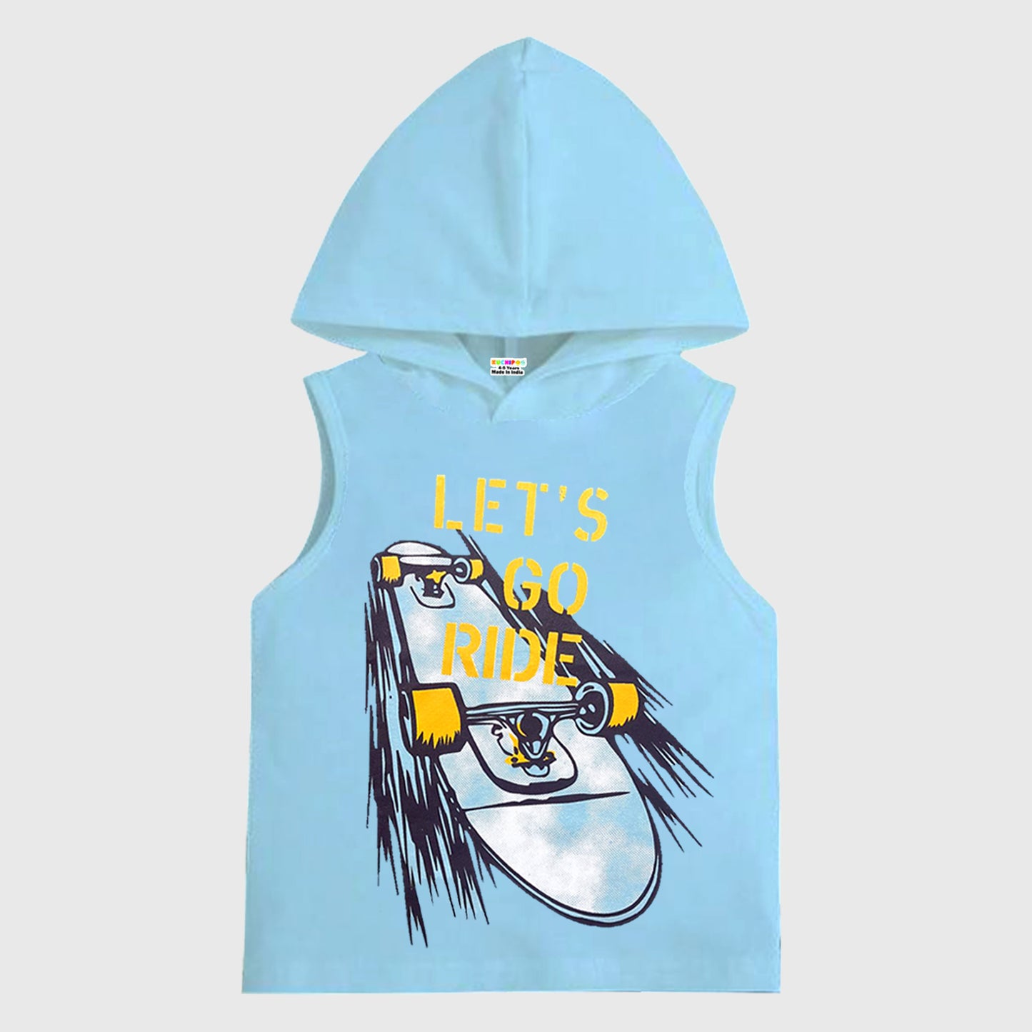 KUCHIPOO Boys Sleeveless Hood T-Shirts