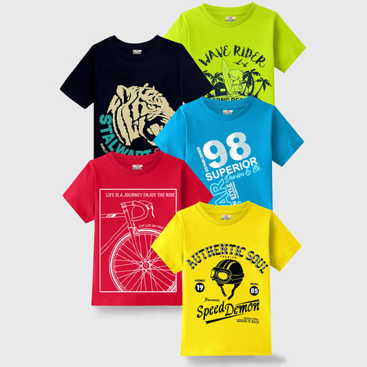 KUCHIPOO Boys Half Sleeves T-Shirts