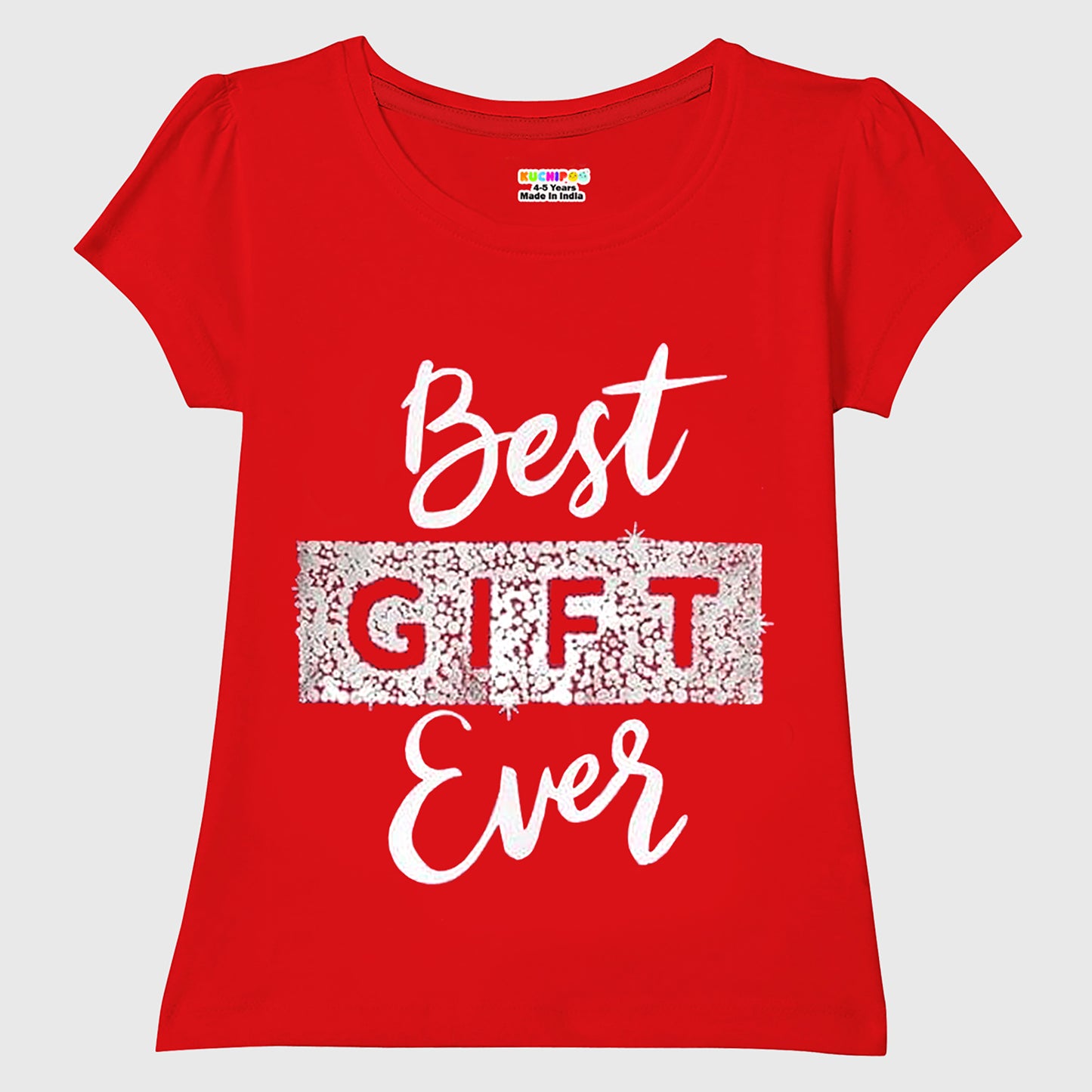 KUCHIPOO Girls Half Sleeves T-Shirts