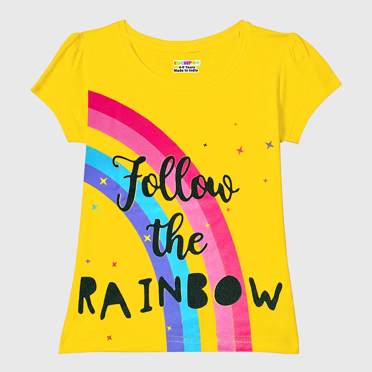 KUCHIPOO Girls Half Sleeves T-Shirts