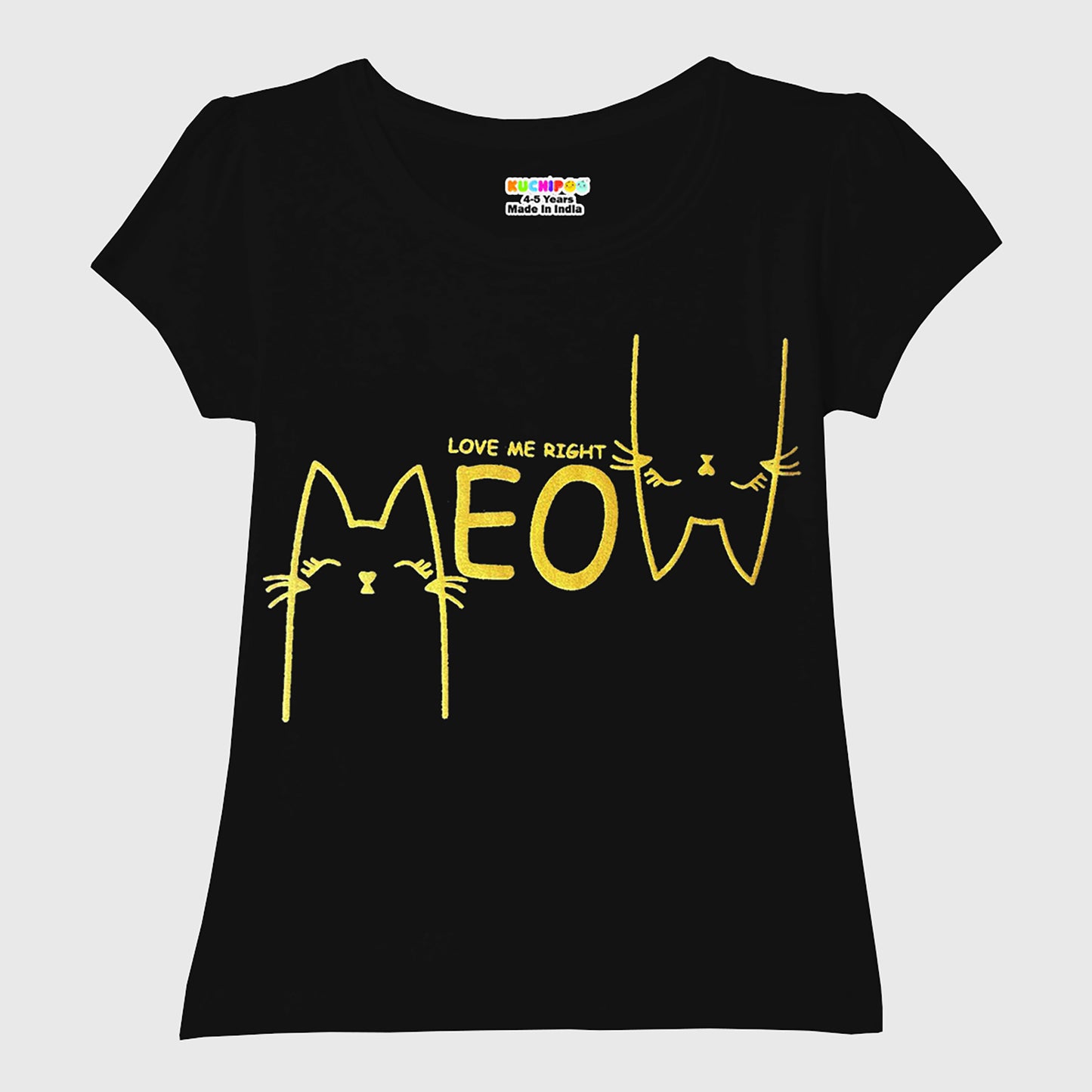 KUCHIPOO Girls Half Sleeves T-Shirts